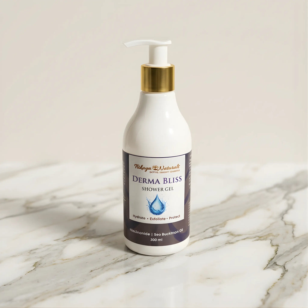 Derma Bliss shower gel bottle for gentle body cleansing and refreshed skin