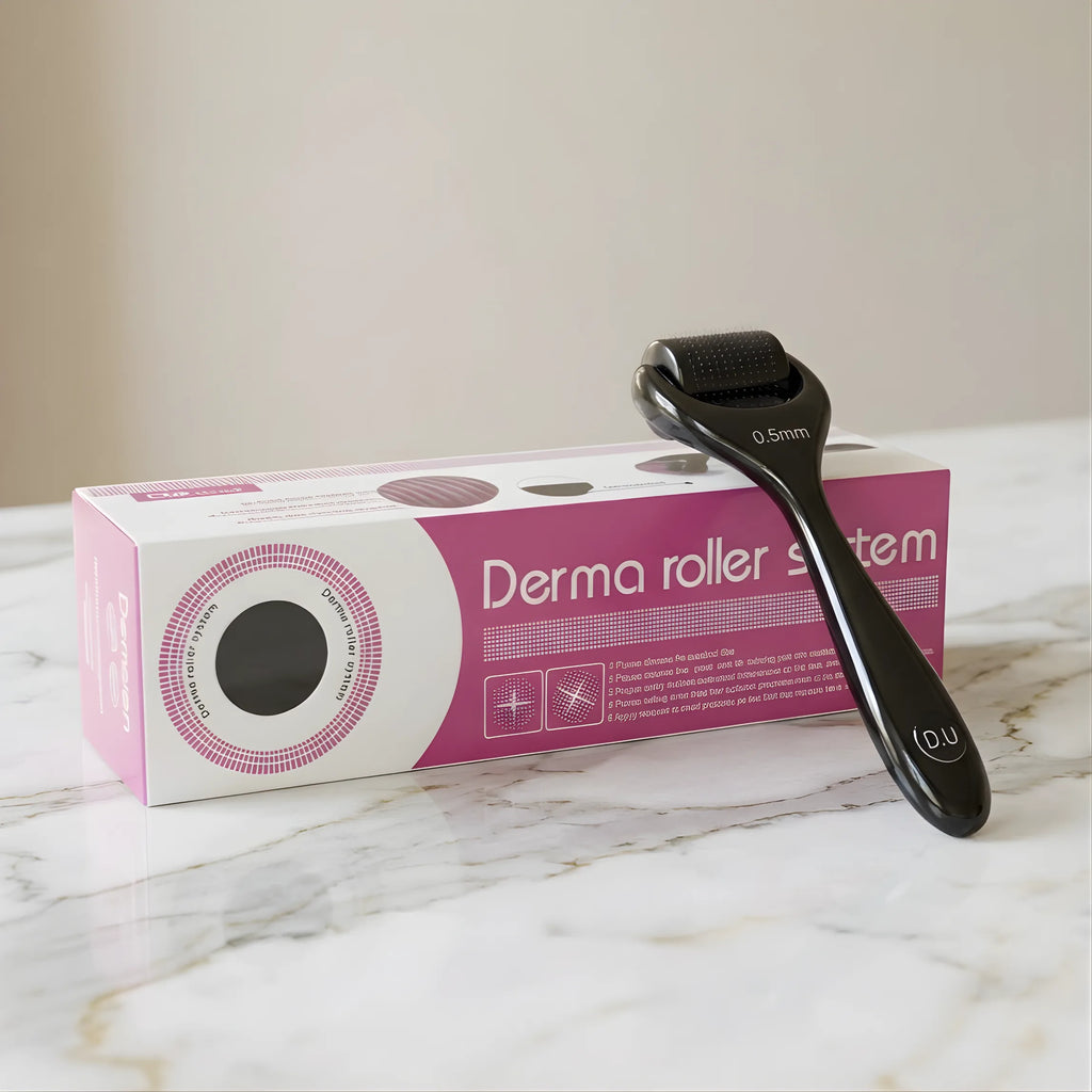 Dermaroller microneedling tool for at-home skincare and smoother-looking skin