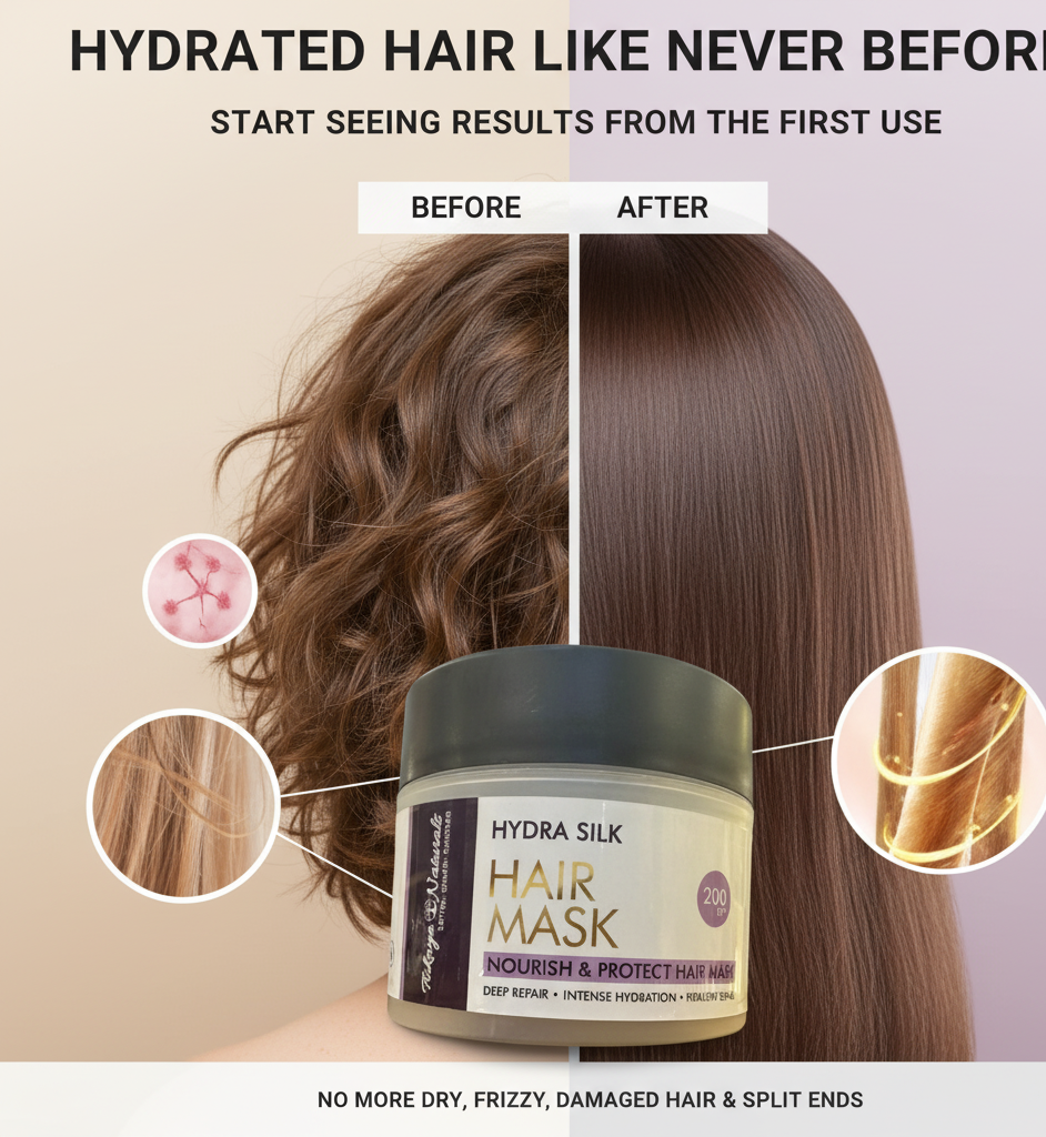Hydra Silk Hair Mask for Deep Conditioning & Smooth, Manageable Hair