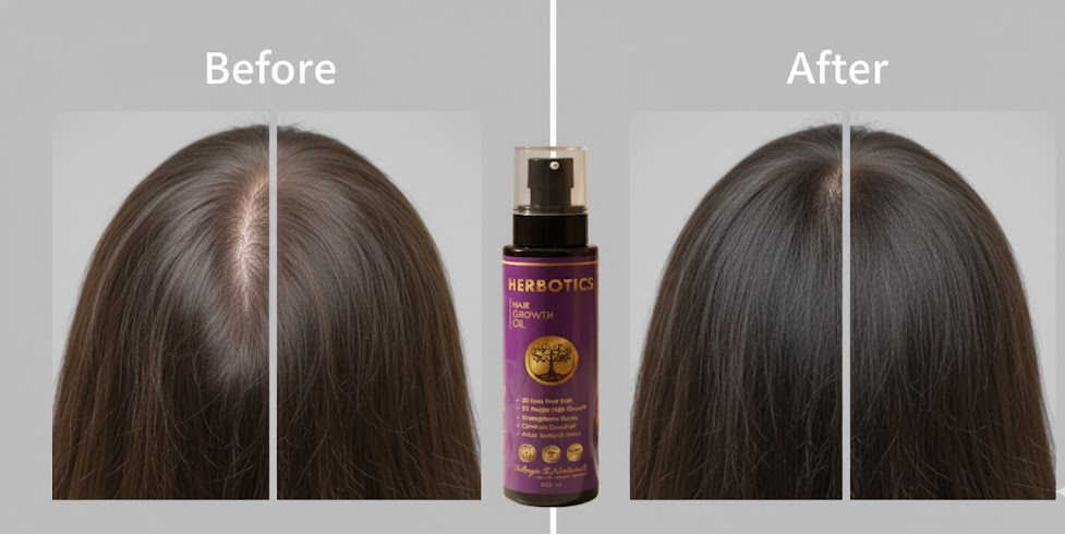 Herbotics Hair Growth Oil for Stronger, Healthier-Looking Hair & Scalp Care